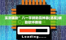 实测辅助”八一字牌助赢神器(透视)辅助软件教程
