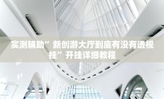 实测辅助”新创游大厅到底有没有透视挂”开挂详细教程