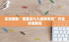 实测辅助”哪里买九九麻将有挂”开挂详细教程
