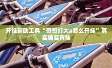 开挂辅助工具“哥哥打大a怎么开挂”其实确实有挂