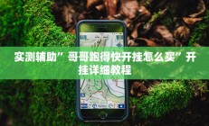 实测辅助”哥哥跑得快开挂怎么买”开挂详细教程