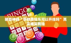 辅助神器“非物质娱乐可以开挂吗”其实确实有挂