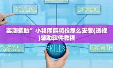实测辅助”小程序麻将挂怎么安装(透视)辅助软件教程