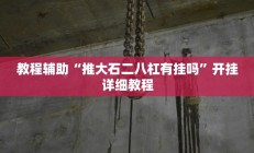 教程辅助“推大石二八杠有挂吗”开挂详细教程
