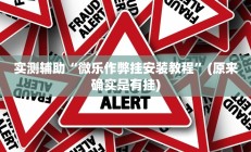 实测辅助“微乐作弊挂安装教程”(原来确实是有挂)