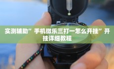实测辅助”手机微乐三打一怎么开挂”开挂详细教程
