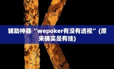 实测辅助”A6棋牌通用挂”开挂详细教程