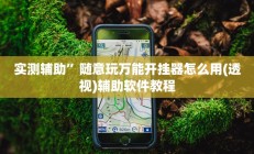 实测辅助”随意玩万能开挂器怎么用(透视)辅助软件教程