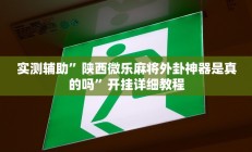 实测辅助”陕西微乐麻将外卦神器是真的吗”开挂详细教程
