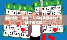 实测辅助”中至二人麻将助赢神器”开挂详细教程