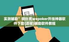 实测辅助”微扑克wepoker开挂神器软件下载(透视)辅助软件教程