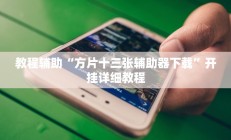 教程辅助“方片十三张辅助器下载”开挂详细教程