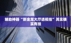 辅助神器“新金龙大厅透视挂”其实确实有挂