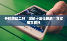 开挂辅助工具“掌酷十三张辅助”其实确实有挂