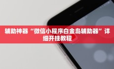 辅助神器“微信小程序白金岛辅助器”详细开挂教程