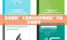 实测辅助”大菠萝比鸡作弊教程”开挂详细教程