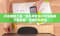 开挂辅助工具“微乐捉老麻子开挂神器下载安装”详细开挂教程
