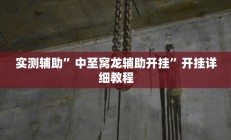 实测辅助”中至窝龙辅助开挂”开挂详细教程