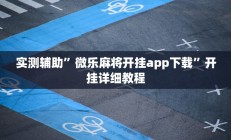 实测辅助”微乐麻将开挂app下载”开挂详细教程