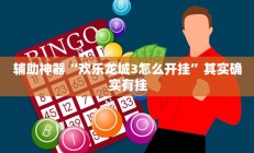 辅助神器“欢乐龙城3怎么开挂”其实确实有挂
