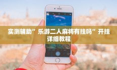 实测辅助”乐游二人麻将有挂吗”开挂详细教程