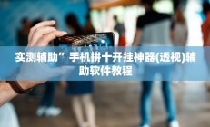 实测辅助”手机拼十开挂神器(透视)辅助软件教程