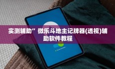 实测辅助”微乐斗地主记牌器(透视)辅助软件教程