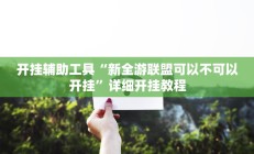开挂辅助工具“新全游联盟可以不可以开挂”详细开挂教程