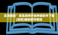 实测辅助”旗圣麻将开挂神器软件下载(透视)辅助软件教程
