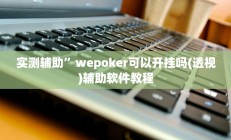 实测辅助”wepoker可以开挂吗(透视)辅助软件教程