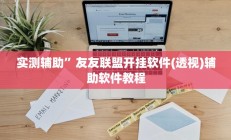 实测辅助”方片十三张开挂神器软件下载(透视)辅助软件教程