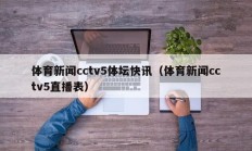 体育新闻cctv5体坛快讯（体育新闻cctv5直播表）