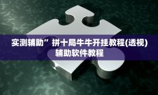 实测辅助”拼十局牛牛开挂教程(透视)辅助软件教程