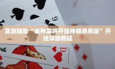 辅助神器“闲来贵州麻将开挂的软件(透视)辅助软件教程