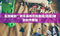 实测辅助”欢乐麻将开挂教程(透视)辅助软件教程