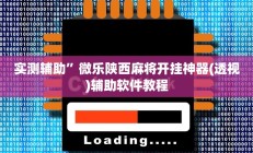 实测辅助”微乐陕西麻将开挂神器(透视)辅助软件教程