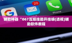辅助神器“067互娱挂能开挂嘛(透视)辅助软件教程