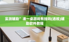 实测辅助”打两圈泰州麻将挂怎么安装(透视)辅助软件教程
