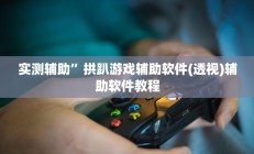 实测辅助”拱趴游戏辅助软件(透视)辅助软件教程