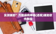 实测辅助”万能麻将神器(透视)辅助软件教程