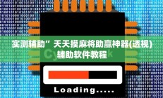 实测辅助”天天摸麻将助赢神器(透视)辅助软件教程