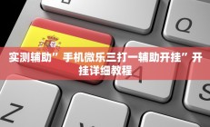 实测辅助”手机微乐三打一辅助开挂”开挂详细教程