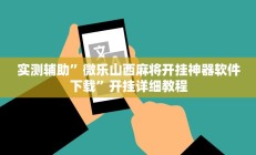 实测辅助”小程序麻将开挂神器免费版(透视)辅助软件教程