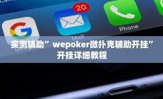 实测辅助”wepoker微扑克辅助开挂”开挂详细教程