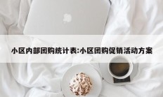 小区内部团购统计表:小区团购促销活动方案