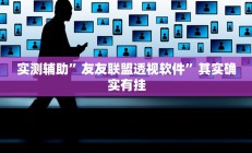 实测辅助”友友联盟透视软件”其实确实有挂