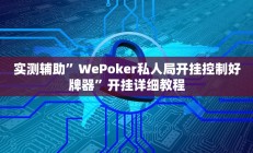 实测辅助”WePoker私人局开挂控制好牌器”开挂详细教程