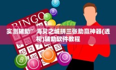 实测辅助”海贝之城拼三张助赢神器(透视)辅助软件教程