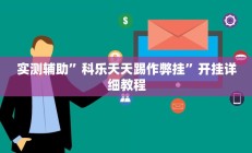 实测辅助”科乐天天踢作弊挂”开挂详细教程