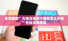 实测辅助”大海互娱拼十辅助怎么开挂”开挂详细教程